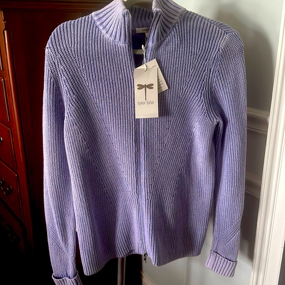 NWT S Tyler Boe Zip Cardigan Thistle